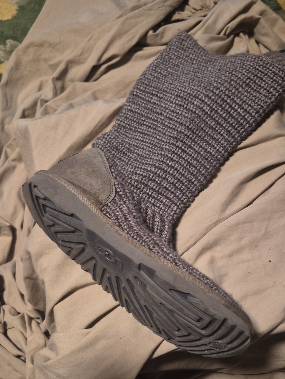 UGG Gray Knit Slouch Boot
